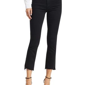 Mother Insider High-Rise Crop Step Fray Hem Jeans